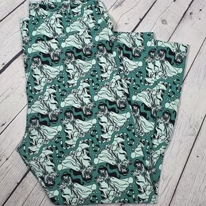 LuLaRoe Teal and Gray Patterned Leggings